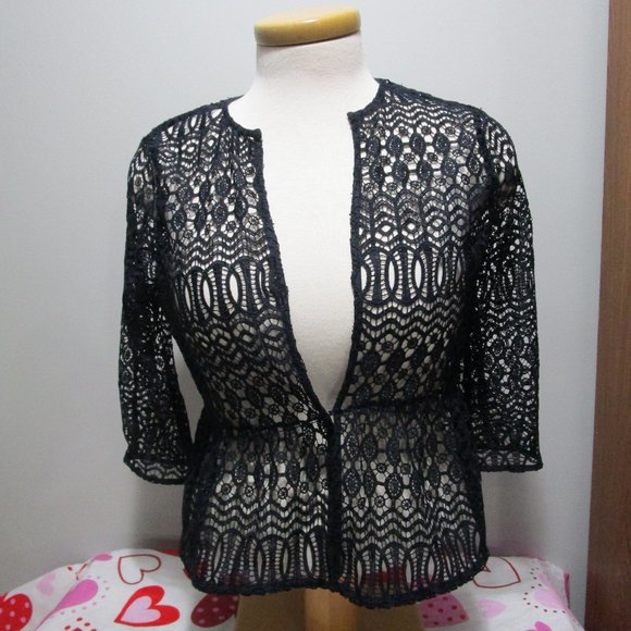 Zara Knit Mesh Cardigan Top Size XL - Picture 1 of 5